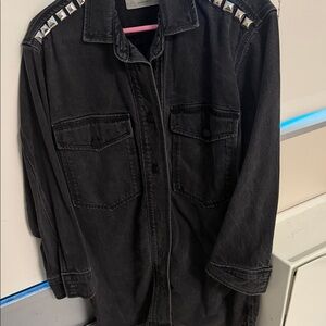 All saints Studded Black Denim Jacket/dress